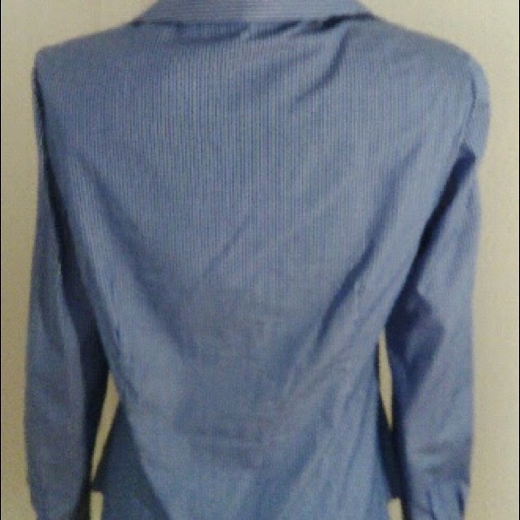 Sz M (8) Blue Lafayette 148  Blouse - Picture 2 of 9